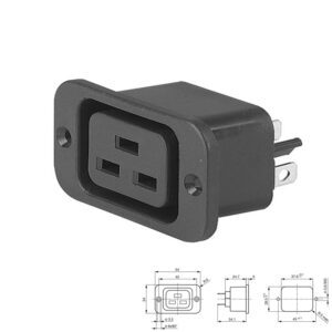 CONECTOR IEC 60320 C19 HEMBRA CHASIS SCHURTER 16A/20A