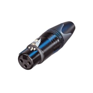 CONECTOR XLR 3P HEMBRA AÉREA NEUTRIK NEGRO/PLATA