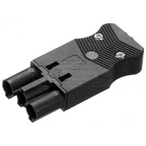 CONECTOR RÁPIDO 3 POLOS AC166 MACHO AÉREO 20A NEGRO