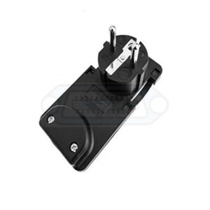 CLAVIJA RED SCHUKO ACODADA EXTRAPLANA NEGRA