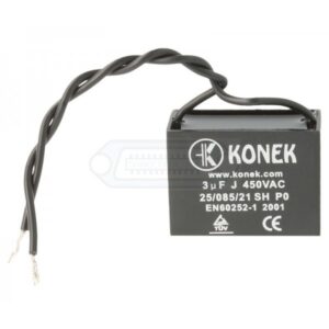 CONDENSADOR ARRANQUE MOTOR 3 uF 450VCA CON CABLE