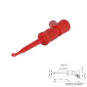 PINZA DE PRUEBA Ø2mm 6A HIRSCHMANN KLEPS 2 BU ROJO
