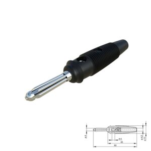 BANANA MACHO Ø4mm 16A HIRSCHMANN BUELA 20K NEGRO