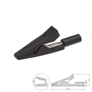 PINZA COCODRILO AISLADA Ø2mm NEGRO