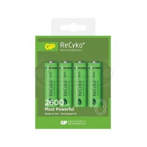 BATERÍAS RECARGABLES AA 4U 1.2V NIMH GP RECYKO+ 2600 MAH