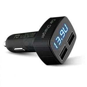 CARGADOR USB DE COCHE DUAL 5V 3.1A CON VOLTÍMETRO Y TEMPERATURA