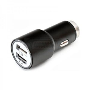 CARGADOR COCHE USB OMEGA DUAL 5V 2.1A METAL NEGRO