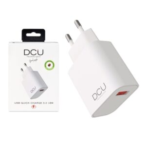 CARGADOR PARED USB 18W DCU QC 3.0 BLANCO