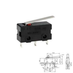 MICRO INTERRUPTOR 1NA+1NC 3A/250VAC PALANCA MEDIANA