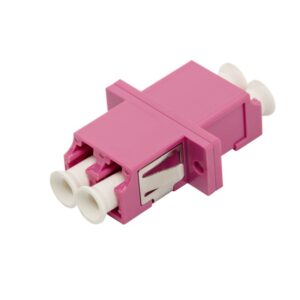 ADAPTADOR F. OPTICA LC OM4 DUPLEX MULTIMODO H-H VIOLETA