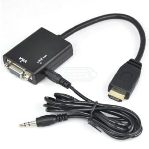CONVERSOR VÍDEO HDMI A VGA + AUDIO (JACK)