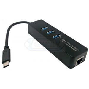 HUB USB-C A 3XUSB 3.0 + RJ45 ETHERNET GIGABIT
