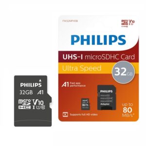 MICRO SDHC 32GB U1 V10 CL10 PHILIPS ULTRA SPEED + ADAPTADOR SD