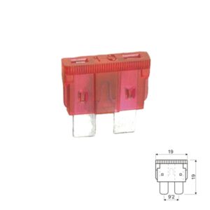 FUSIBLE LAMINADO 19MM COCHE 10A ROJO
