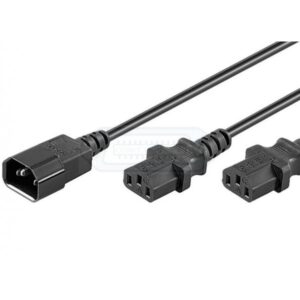 CABLE RED IEC C14 MACHO - DOBLE IEC C13 HEMBRA 2M.