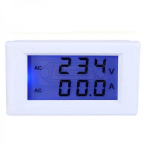 VOLTÍMETRO / AMPERÍMETRO PANEL AC 80/300V 50A LCD AZUL