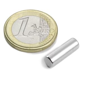 IMÁN MAGNÉTICO CILINDRO NIQUELADO Ø5 x ALTO 16mm AL-40