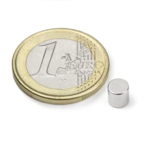 IMÁN DE NEODIMIO DISCO NIQUELADO Ø5mm ALTO 5mm 940g N45