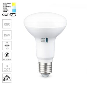 BOMBILLA LED REFLECTORA Ø90mm 15W 230V AC 1650Lm 3CCT E27
