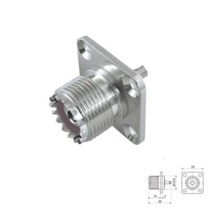 CONECTOR PL-259 (UHF) HEMBRA CHASIS CUADRADO TORNILLO