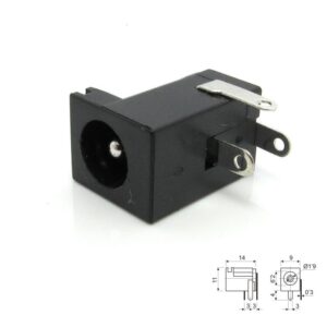 BASE JACK DC MACHO Ø1.9MM. ACODADO ENCAJE CHASIS