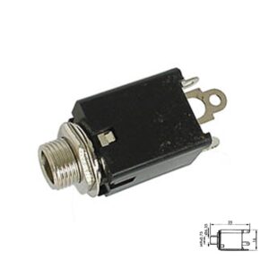 CONECTOR JACK 6.35mm HEMBRA CHASIS INTERRUPTOR T. SOLDAR/FASTON