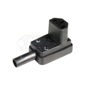 CONECTOR IEC 60320 C13 HEMBRA AÉREO 10A CODO FRONTAL