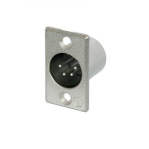 CONECTOR XLR 4P MACHO CHASIS PAG NEUTRIK NÍQUEL/PLATA