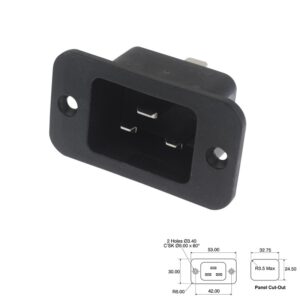 CONECTOR IEC 60320 C20 MACHO CHASIS SCHURTER 16A/20A