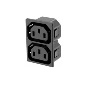 BASE IEC DOBLE C13 HEMBRA PANEL PRESIÓN FASTON 2.8mm