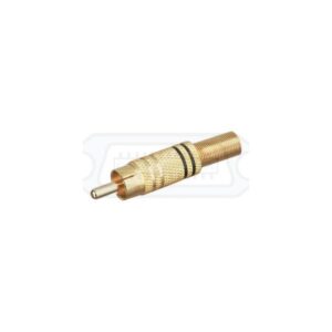 CONECTOR RCA MACHO METÁLICO DORADO NEGRO