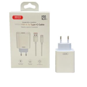 CARGADOR PARED USB 120W QC 3.0 XO L164 + CABLE USB-C BLANCO