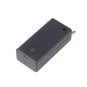 PORTAPILAS 1 PILA 9V CAJA CERRADA NEGRO CABLE 0.15m