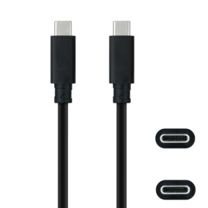 CABLE USB-C 3.1 GEN2 M-M 10GBPS 5A 100W NEGRO 1m