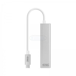 HUB USB-C 3.0 a ETHERNET GIGABIT + 3P USB-A 3.0 GRIS CABLE 0.15m