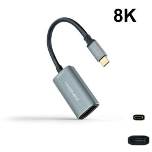 CABLE CONVERSOR USB-C a DISPLAYPORT 8K ALUMINIO 0.15m