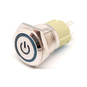 INTERRUPTOR ANTIVANDÁLICO Ø16mm OFF-ON 24V LED AZUL