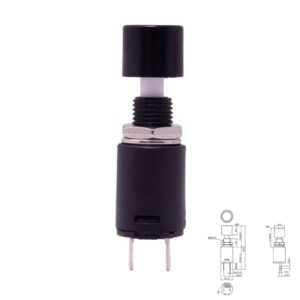 INTERRUPTOR DE PULSAR 2P (ON-OFF) 1Co 1.5A/250V CHASIS NEGRO