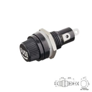 PORTAFUSIBLE PANEL 5x20mm CIERRE ROSCA