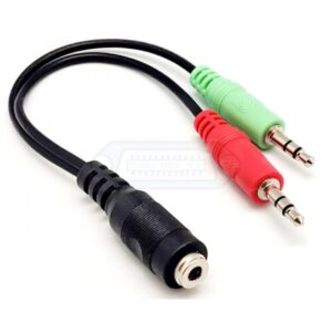 CABLE JACK 3.5mm HEMBRA 4 CONTACTOS A 2 JACK 3.5mm STEREO Y MONO