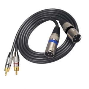 CABLE AUDIO DOBLE XLR 3P MACHO - 2 RCA MACHO 1m