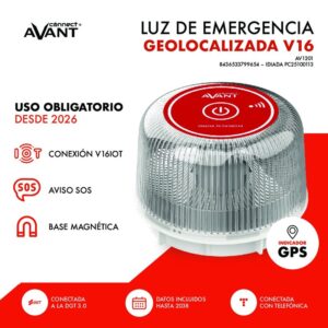 LUZ DE EMERGENCIA V16 IoT GEOLOCALIZADA AVANT DGT 3.0 TELEFÓNICA TECH