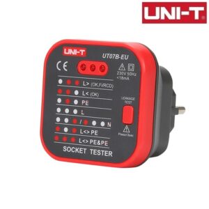 COMPROBADOR DE ENCHUFES UNI-T 230V/CA 3x LED DE CONTROL