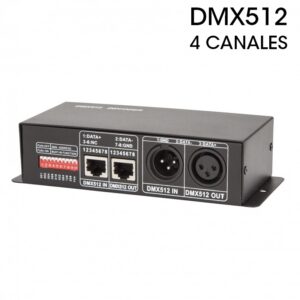 CONTROLADOR DMX512 RGB 12/24V 4CH 8A 384/768W
