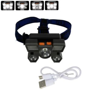 LINTERNA FRONTAL LED RECARGABLE USB 4 MODOS