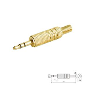 CONECTOR JACK 3.5mm MACHO ESTÉREO AÉREO METAL DORADO