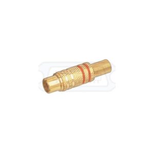 CONECTOR RCA HEMBRA METÁLICO DORADO ROJO