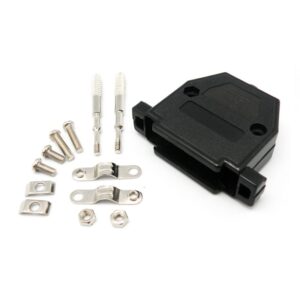 CARCASA SUB-D 25P PLÁSTICO RECTO NEGRO TORNILLOS LARGOS