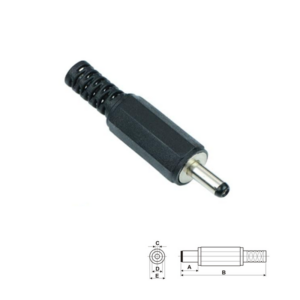 CONECTOR JACK DC HEMBRA AÉREO Ø1.3 x Ø3.5 x 9.5mm