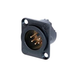 CONECTOR XLR 5P MACHO CHASIS D NEUTRIK NEGRO/DORADO